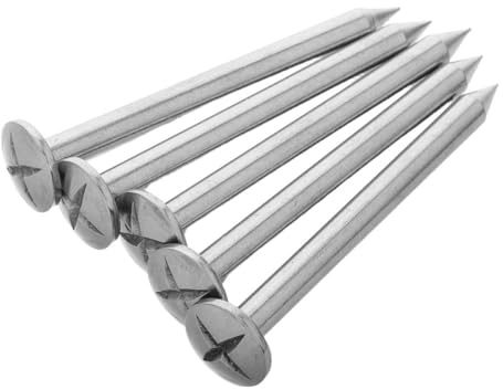 Didiseaon 5 Picchetti di Marcatura in Acciaio Inox 7 Cm per Rilievi Topografici, Chiodi a Testa Piatta Riutilizzabili per Punti di Controllo e Osservazione, Strumenti Resistenti