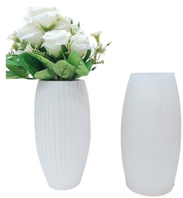 Moule élégant en silicone pour pot de fleurs en béton - Moules simples en silicone pour vase
