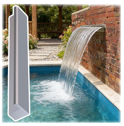 Kit a cascata in acciaio inox da incasso per ponte patio piscina uniforme flusso acqua caratteristica con h e connettore migliorare l'estetica esterna