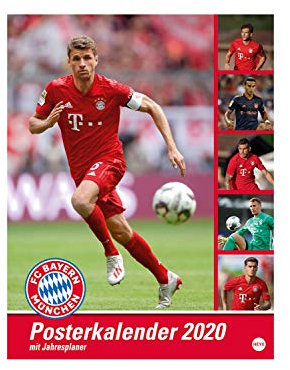 FC Bayern München Posterkalender. Wandkalender 2020. Monatskalendarium. Spiralbindung. Format 34 x 44 cm