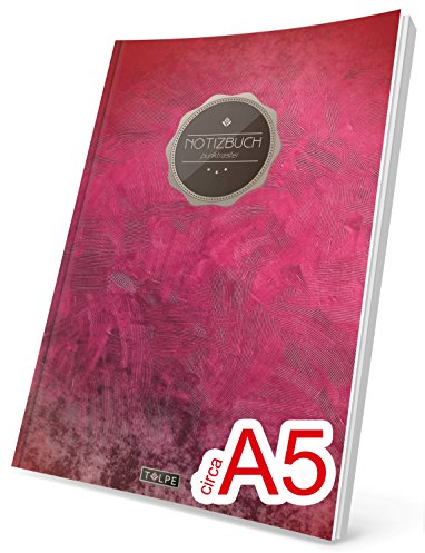 TULPE Punktraster Notizbuch: Ca. A5 „C006 Blutrot“ (Vintage Softcover, Register, Punktkariertes Papier - Bullet Journal, Notizheft, Skizzenbuch, Tagebuch, Gepunktete Seiten, Dot Grid Notebook)