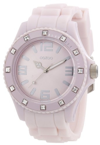Oozoo Damen-Armbanduhr Analog Silikon C4358 Old pink/Strass