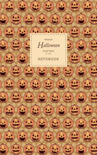 Halloween Notebook - Ruled Pages - 5x8 - Premium: (Muddy Edition) Fun Halloween Jack o Lantern notebook 96 ruled/lined pages (5x8 inches / 12.7x20.3cm / Junior Legal Pad / Nearly A5)
