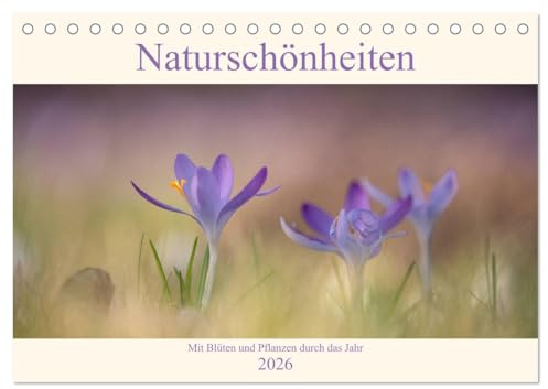 Naturschönheiten - mit Blüten und Pflanzen durch das Jahr (Tischkalender 2026 DIN A5 quer), CALVENDO Monatskalender: Monat für Monat die faszinierende Schönheit der Natur erleben (CALVENDO Natur)