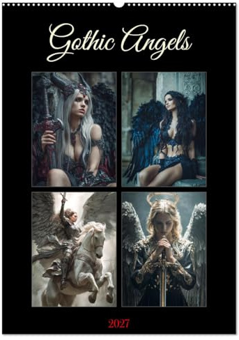 Gothic Angels (Wandkalender 2027 DIN A2 hoch), CALVENDO Monatskalender: Gefallene Engel zwischen Licht, Schatten und ewiger Macht. (CALVENDO Kunst)