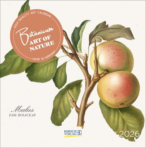 Botanicum 2026: Hochwertiger unverpackter Broschürenkalender mit Ferienterminen. Nachhaltiger Pflanzenkalender im Format 30 x 30 cm