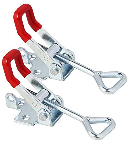 MINGZE 2pcs Toggle morsetto, Morsetti a ginocchiera chiavistello 4002, Tipo di serratura per porta di capacità di tenuta in metallo a sgancio rapido resistente a mano 220Kg