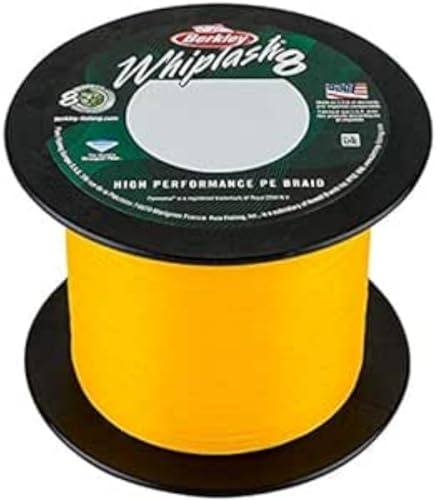Berkley Whiplash 8 Braided Fishing Line - 100% Dyneema 8 Strand Braid for Saltwater and Freshwater Fishing