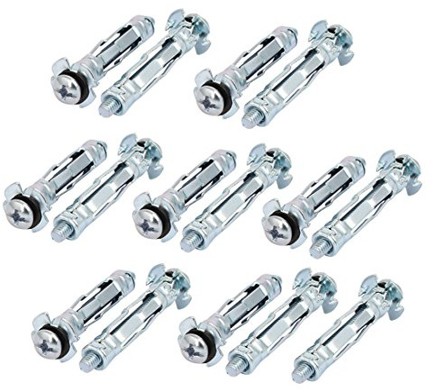 Sourcingmap M4 Thread Expansion Bolt Sleeve Anchor 15pcs for 3mm-12mm Hollow Wall