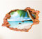 HALLOBO® Wandtattoo Wandaufkleber Wandbild 3D Fenster Strand Sonne Meer Himmel Sommer Wohnzimmer Schlafzimer Home Dekor