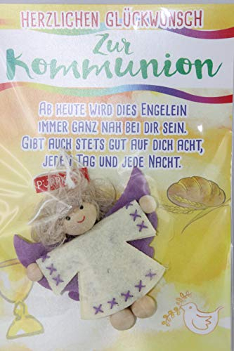 JoJo, Püppkes, J097-262, Glückswichtel, Kommunionsengel, Filz, 6,5cm, mit Spruch
