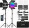 GVM 800D LED Videolicht Panel mit Stativ, 3er Pack RGB Fotografie licht 3200K–5600K Studiolicht Dauerlicht für Video YouTube Konferenzlicht Streaming Film, 18 Lichteffekt, CRI97+ APP-Steuerung