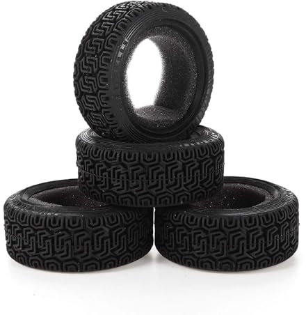 KEEDA 1/10 RC Auto 68mm Rally Pneumatici in Gomma per 1:10 RC On Road Car Tamiya HSP HPI Kyosho 1/16 RC Rally Car (nero)