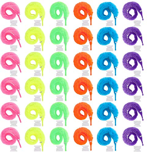 Rubywoo&chili 36 Stück Wurm Spielzeug Katze Wurm Teaser und Exerciser Katze Winkel Ersatz Magie-Wiggly Worm Magischer Wurm Interaktives Katzenspielzeug