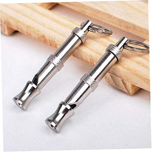 Angoter Puppy Pet Hundepfeife Zwei-Ton-Ultraschall-Flute Stopp Barking Ultraschall Repeller Cat Ausbildung Schlüsselanhänger