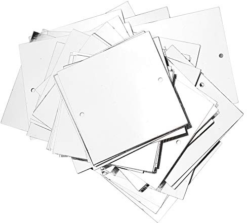 60 stücke Pailletten, 50x50mm PVC Flache Quadratische Pailletten Lose Pailletten Pailletten Nähen Hochzeit Handwerk Frauen DIY Zubehör[Silber]Pailletten