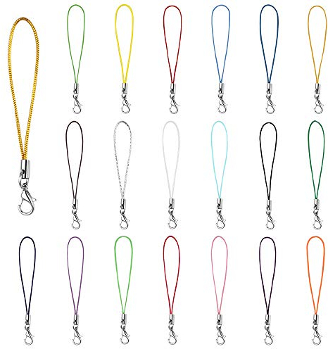 Dadabig 200pcs Cordón de Teléfono Colores Colgantes para Móviles con Hebilla de Langosta, Cordón Llavero para Correa de Teléfono y Tarjeta de ID iPod Mp3 (20 Colores)