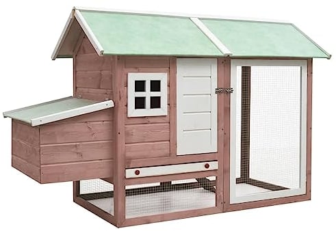 vidaXL Kiefer Tanne Massiv Hühnerkäfig Mokka Hühnerstall Hühnerhaus Hasenstall