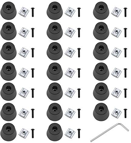 Create idea Lot de 20 pieds anti-vibrations en caoutchouc pour imprimante 3D avec écrou coulissant M3