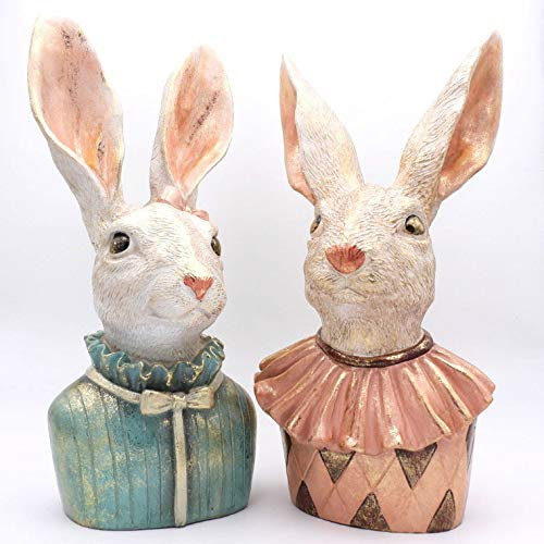 Werterhalt ums Haus 2 Hasenskulpturen 50 cm hoch, Hasenfiguren