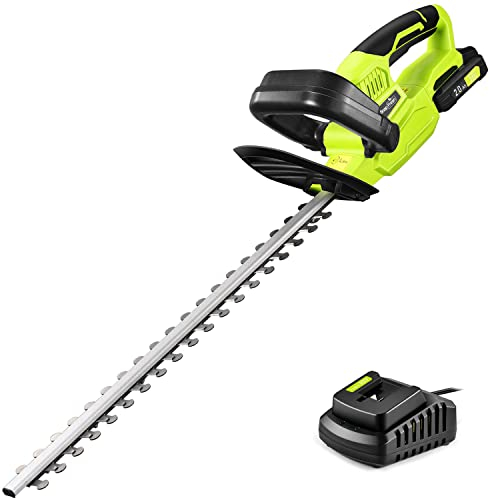 SnapFresh 20V Tagliasiepi a batteria 55 cm lunghezza di taglio, 14 mm distanza tra i denti, incl. raccoglitore di detriti, con batteria e Caricabatterie