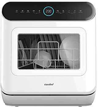 COMFEE' Mfd42S110W-It Lavastoviglie A Libera Installazione Con 3 Coperti, 7 Programmi, Tocca Controllo, Display A Led, Avvio Ritardato E Funzione Di Lavaggio Fuori Stagione, Bianco