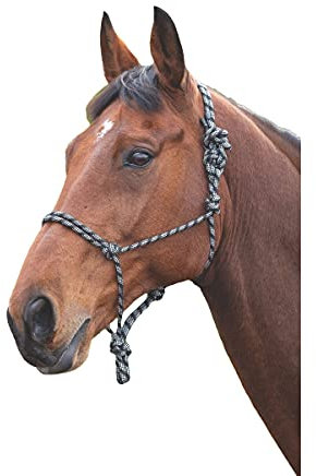 Shires Pferd Knotenhalfter (Einheitsgröße) (Schwarz/Weiß)