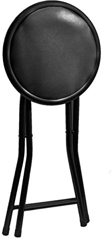 GREATOOL -Taburete Plegable de Aluminio con Asiento Acolchado, para Cocina, Comedor, Salón, Dormitorio,45x30x30cm (1 Unidad, Negro)