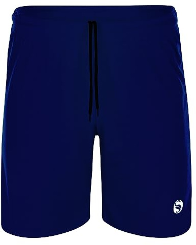 STARK SOUL Sporthose kurz ohne Innenslip - feuchtigkeitstransportierende Trainingshose, elastischer Bund, Herren und Kinder Größen, Marineblau, Größe L