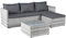 LC Garden Loungino Balkonmöbel für 3-4 Personen Lounge, Sitzgruppe mit Tisch + Hocker, Gartenlounge, Ecksofa, Garten wie Balkon + Terrasse Parma Geflecht