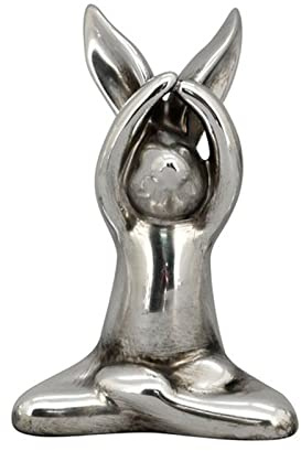 Exner GmbH YogaHase Argent - 26,5x8,5x19,5 cm - Keramik - 1 Hase (zufällige Pose, Keine Auswahl möglich)