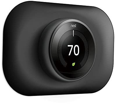 Compatible with Google Nest Thermostat 1st/2nd/3rd Wall Plate Cover - Petrichor Nest Thermostat Trim Kit, Made for Google Nest Thermostat 1st/2nd/3rd, Cover Imperfections Easy to Install - Black