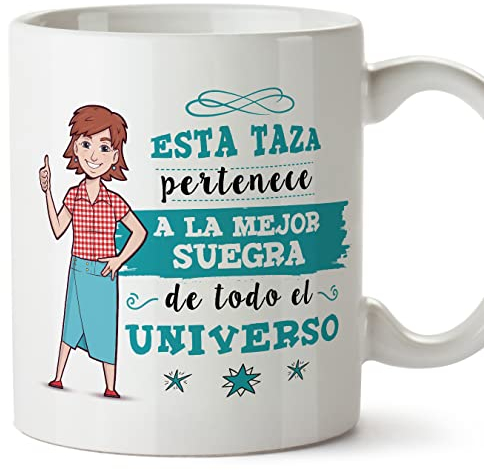 MUGFFINS Tazas para SUEGRA - En Español - Mejor Familia del Universo - 11 oz / 330 ml - Regalo original y divertido