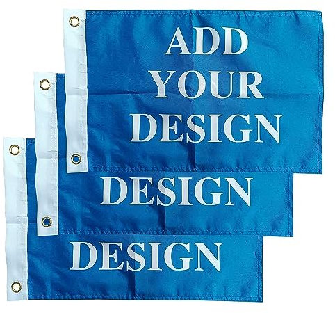 Bagetu Personalizzato 3PCS barca bandiere personalizzate piccole bandiere per la barca (bandiera solo) (Rettangolare 60x90 cm)