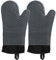 Hvalucen 2Pcs Silicone Oven Mitts Waterproof and Non-Slip Temperature Resistant to 500°F 13 inches Grey