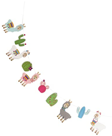 Amosfun Kindergeburtstag Dekoration Mexikanisches Fiesta-Party-Banner Lama-Girlande Aus Papier Hängende Ammer Für Strandpartys Hängende Flagge Der Tropischen Party Das Banner Baby Kaktus