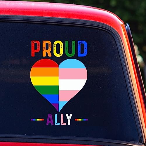 Swavecat Gender Equality Pride Month Decal Proud Ally LGBT Rainbow Heart Vinyl Stickers for Car Bumper Pride Parade Month LGBT Car Truck Decal Heart Decal Vinyl Stickers for Laptop Window Bumper