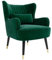 Vesgantti Fauteuil en Velours, Chaise Longue Relax Moderne avec Pied en Bois, Fauteuils Lounge avec accoudoirs, Fauteuil à Oreilles pour Salon Chambre à Coucher