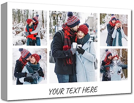 LZIMU Benutzerdefinierte Fotocollage Laden Sie Ihre Fotos hoch individueller Leinwand Kunstdruck mit Ihren Fotos personalisierte Fotos für die Wand (Bild-16,40x60cm)