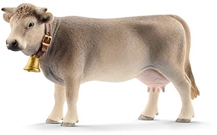 schleich 13874 Braunvieh Kuh, ab 3 Jahren, FARM WORLD - Spielfigur, 4 x 13 x 8 cm