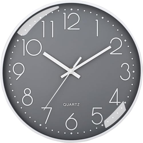 Amdonalo Wall Clock Silent Non-Ticking Modern Wall Clocks Battery Operated for Living Room, Kitchen, Office Decor 12 Inches