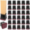 32PCS Square Chair Leg Floor Protectors withWrapped Felt, Chair Leg Covers for HardwoodFloors, Silicone Chair Feet Furniture Pads FloorProtectors, No Noise and No Scratches(M-Black)