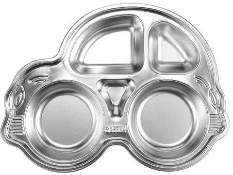 ABOOFAN Teller für Jungen und Mädchen Unterteiltes Tablett für Lebensmittel Edelstahl 304 Lunchtablett für Jungen und Mädchen Camping-picknicks