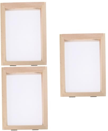 NUOBESTY 3 Pz Doppia cornice di carta attrezzo stampo per la fabbricazione della carta di bambù paravento telaio dello schermo in rete strumenti per il mestiere di carta Manuale artigianato