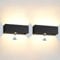 Kingwen 30W 2PCS Außenlampe mit Bewegungsmelder Aussenleuchten mit bewegungsmelder Einstellbarer Lichtstrahl Außenwandleuchte mit Bewegungsmelder Wandleuchte Außen/Innen für Garten IP65 3000K,Schwar
