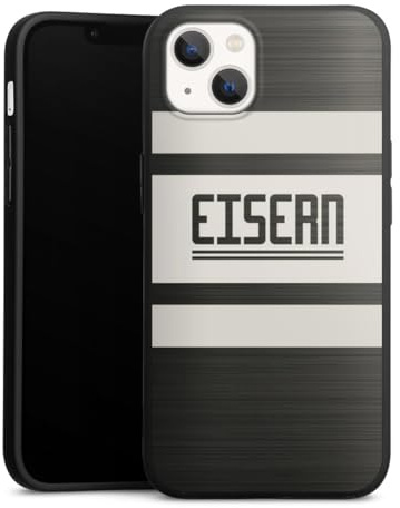 Premium Silikon Hülle kompatibel mit Apple iPhone 13 Handyhülle schwarz Case FCU 1. FC Union Berlin Eisern