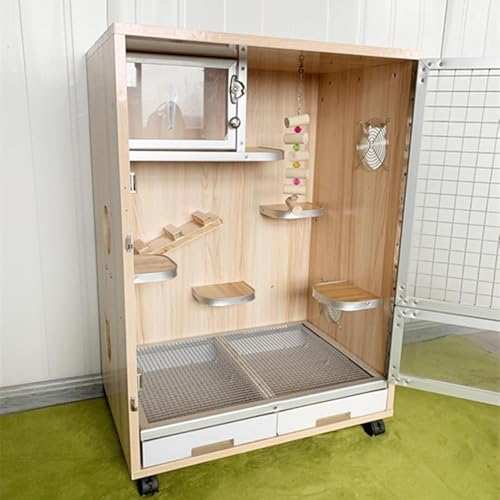 Kleintierkäfig – Meerschweinchenkäfig, Frettchenkäfig, Chinchilla-Käfig, Haustierkäfig mit herausnehmbarem Tablett/Rädern, Hamsterkäfig 3 Schichten mit Eisnest, um Haustiere im Summe kühl zu halten