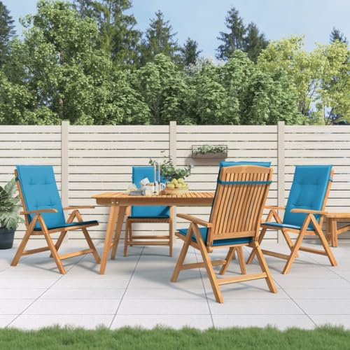 Somanki Gartenstühle mit Kissen 4 STK. Massivholz Teak, Gartenmöbel, Terrassenstühle, Balkon Stühle, Balkonstuhl, Garten Stühle Für Draussen - 3196467