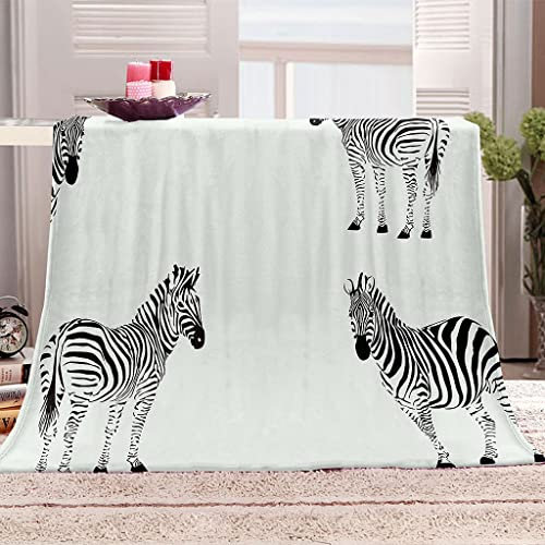 Wolldecken Flauschige Flanell Fleecedecke 70X100Cm Tier Zebra Muster Wohndecken Kuscheldecken Für Kinder, Extra Dicke Warm Couch/Sofadecke, Kuschelig Weich & Pflegeleichte