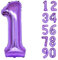 32 Inch Number Balloons Giant Number Aluminium Foil Helium Balloons for Birthday Party Celebration Decoration New Year Baby Shower Anniversary (Purple, 1)